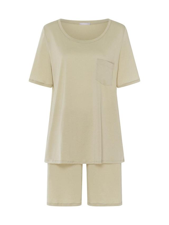 Womens Cotton Deluxe Short-Sleeve Short Pajama Set Product Image