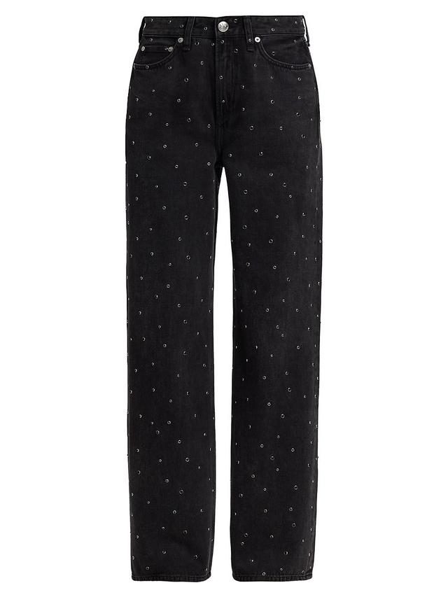 rag & bone Logan Embellished Wide Leg Jeans Product Image