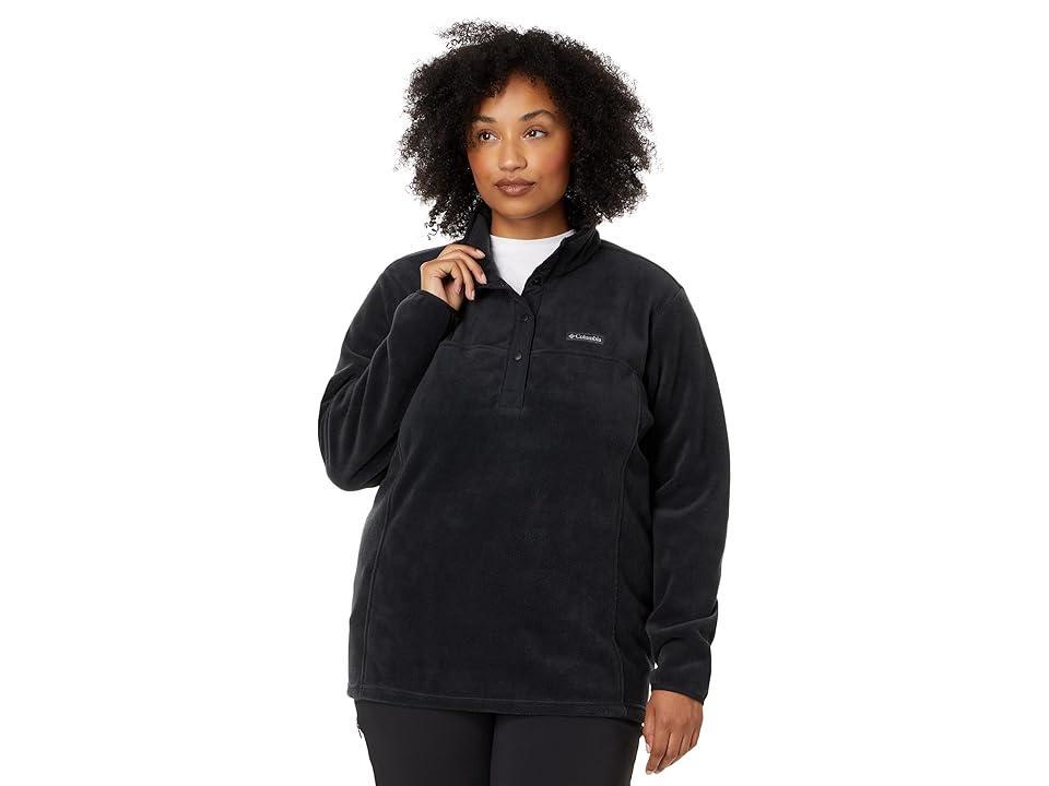 Columbia Plus Size Benton Springs 12 Snap Pullover (Black) Women's Long Sleeve Pullover Product Image