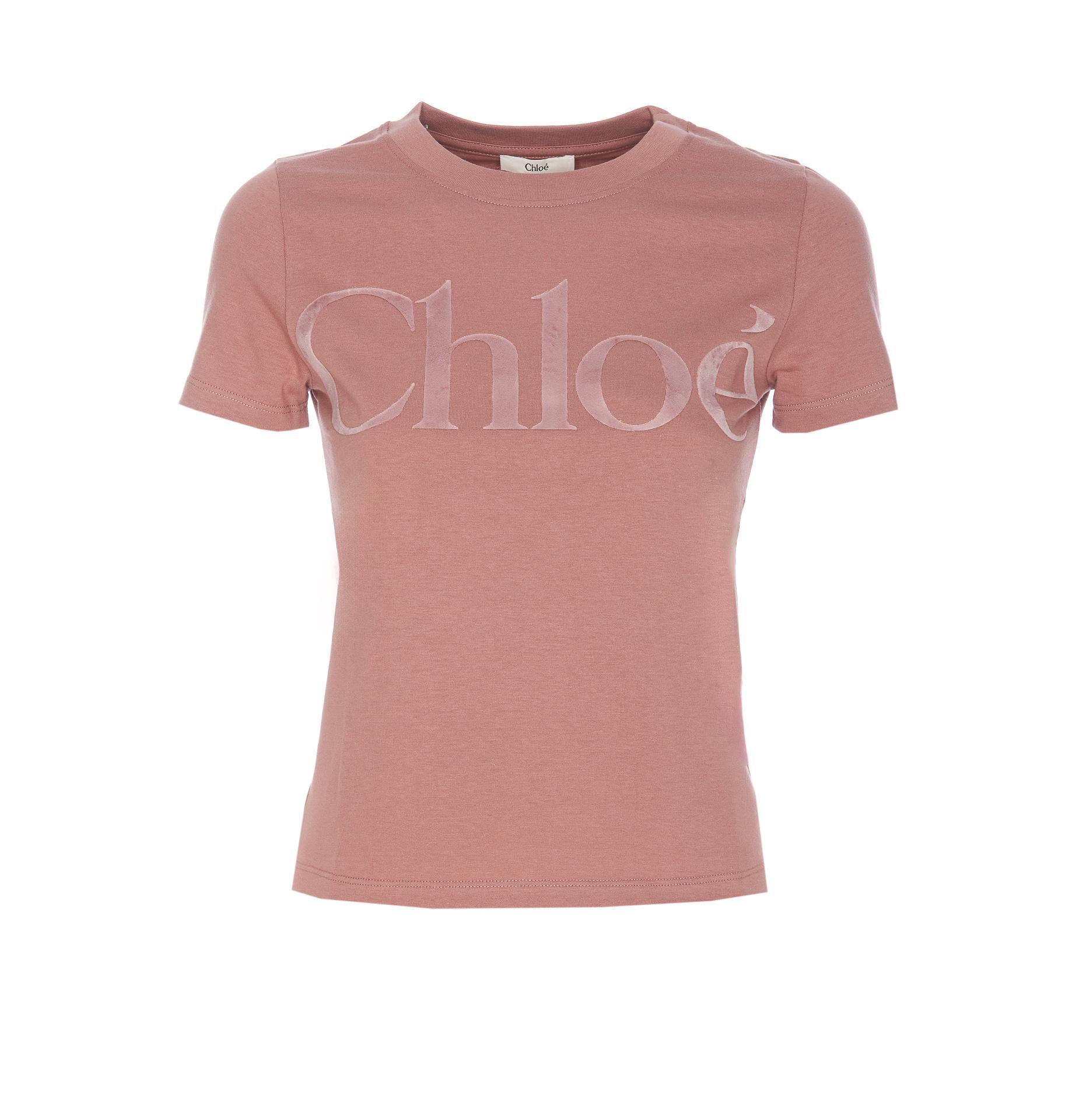 CHLOÉ Logo T-shirt In Peach Product Image