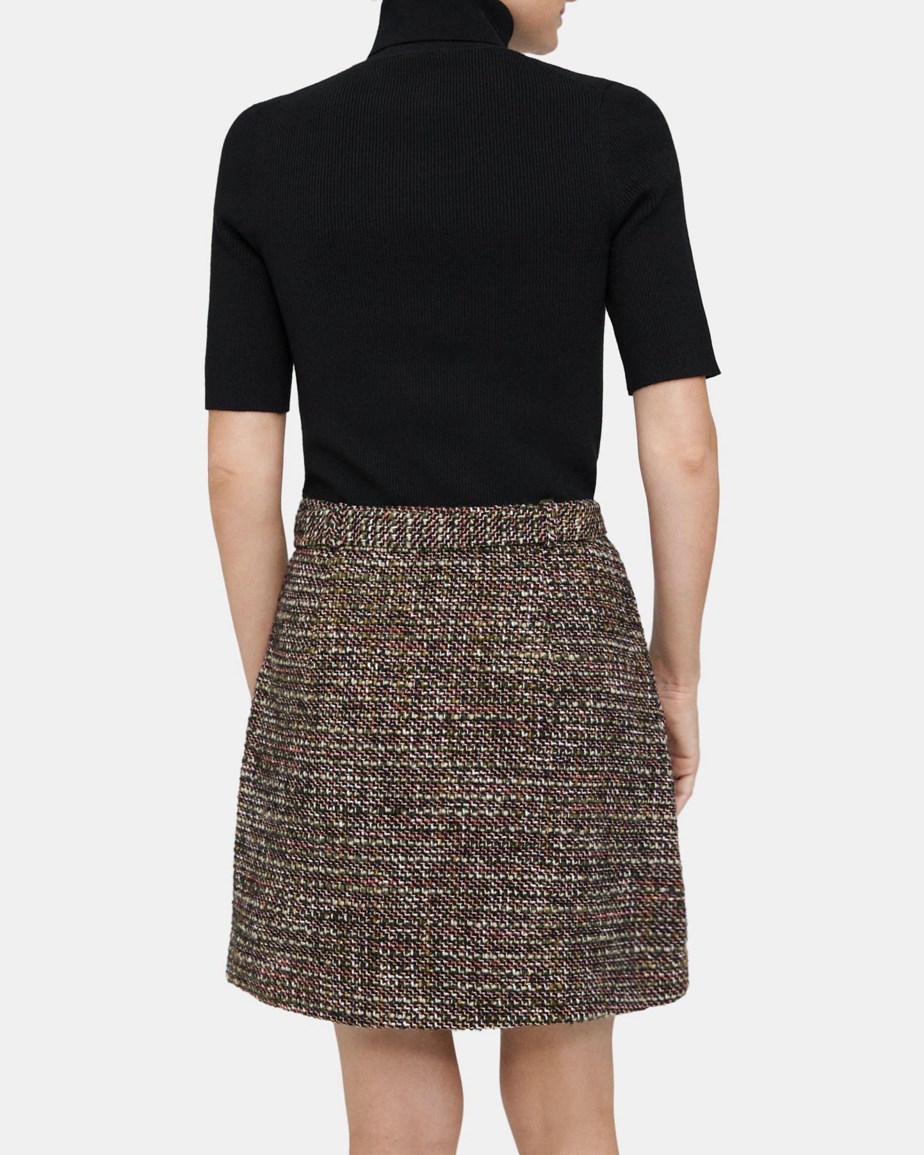 Knit Combo Dress in Wool-Blend Tweed Product Image