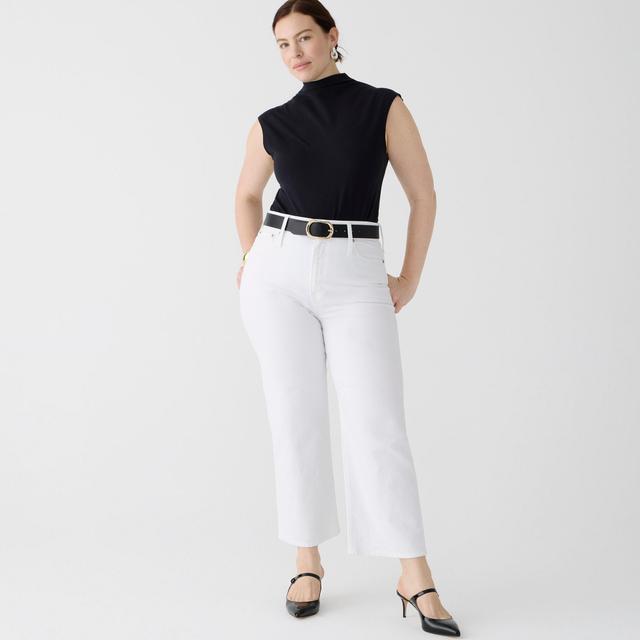 Curvy slim wide-leg jean in white Product Image