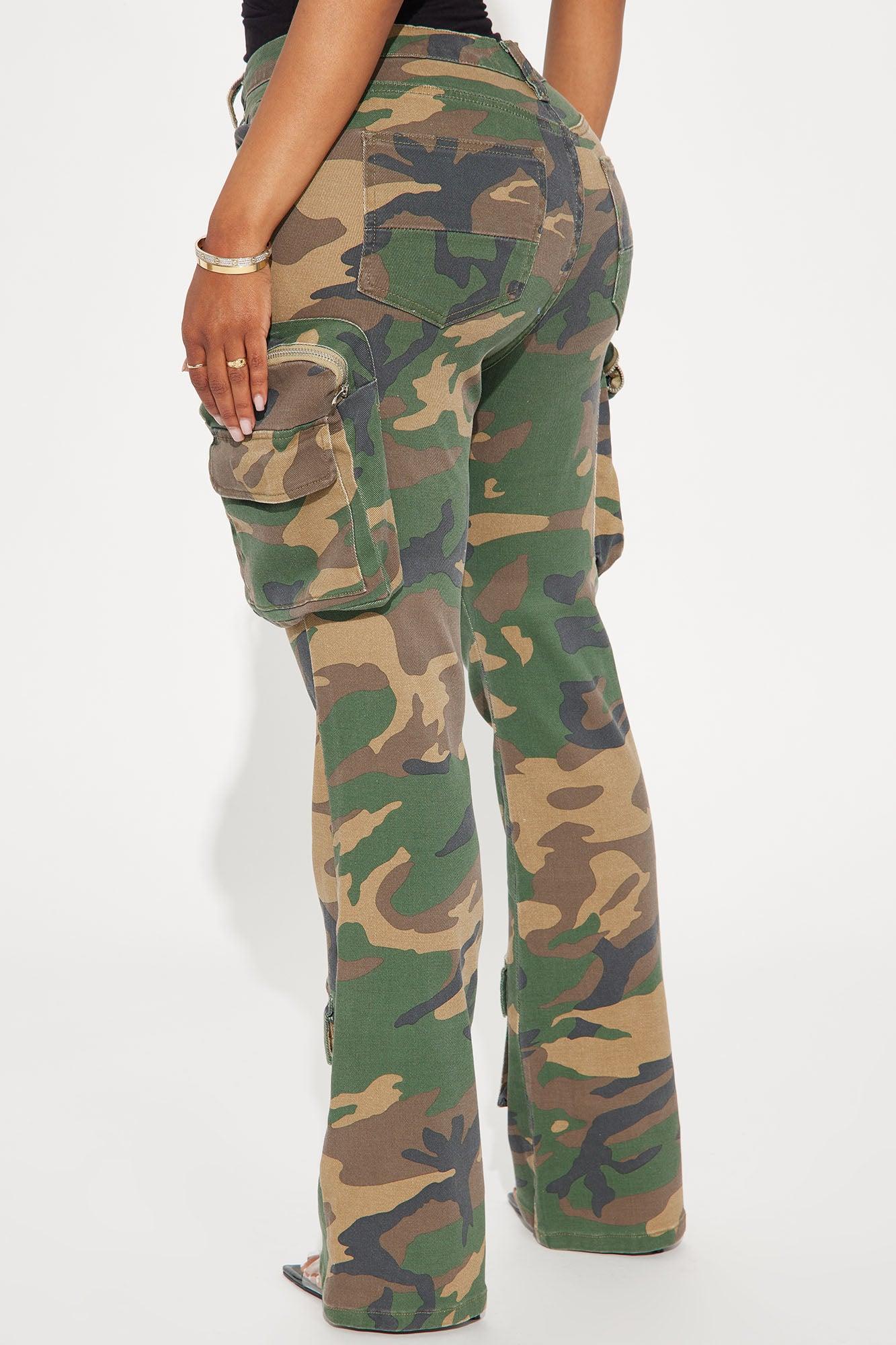 Staying True Bootcut Camo Pant - Olive/combo Product Image