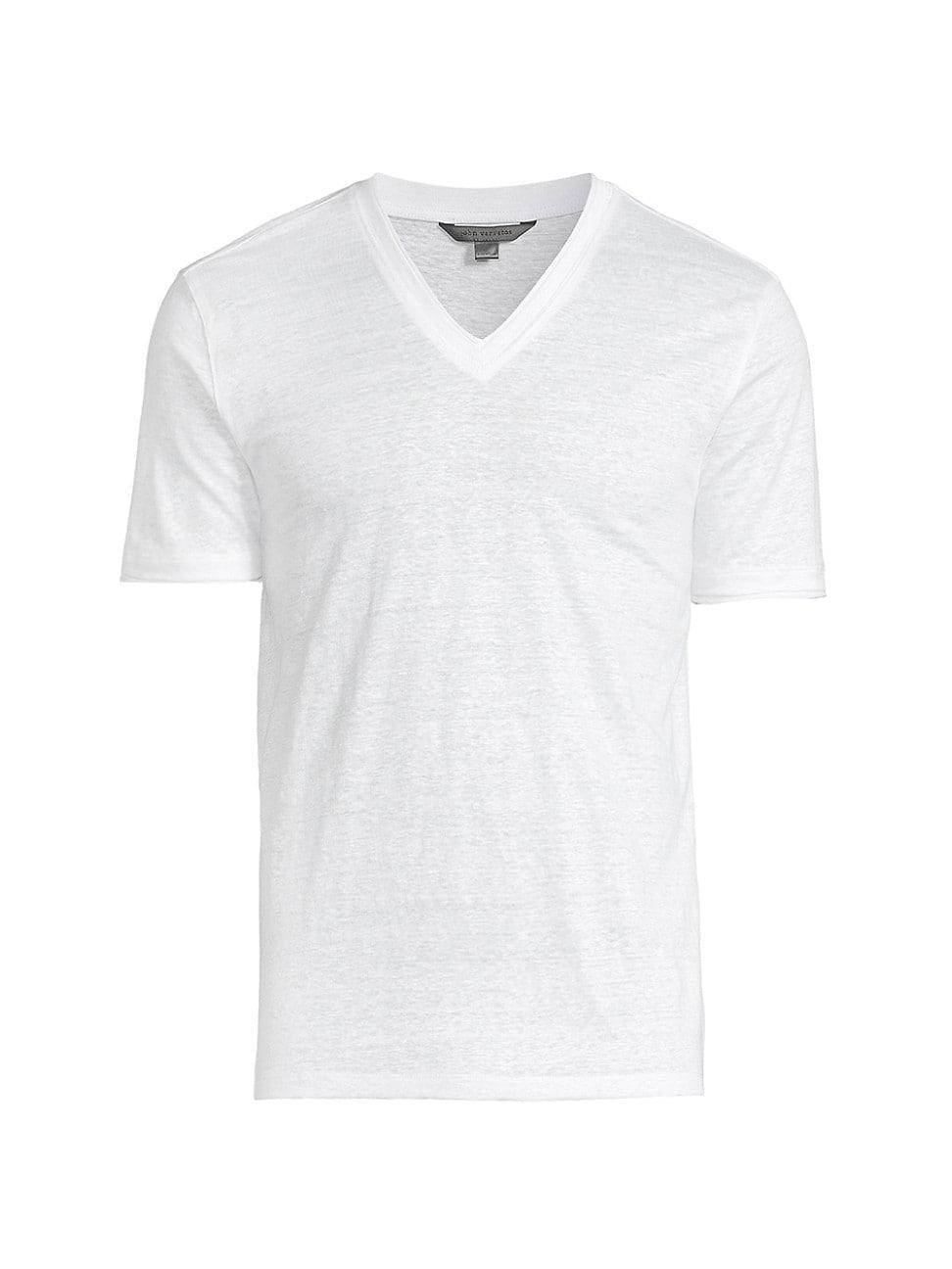 John Varvatos Slim Fit Linen V Neck Tee Product Image