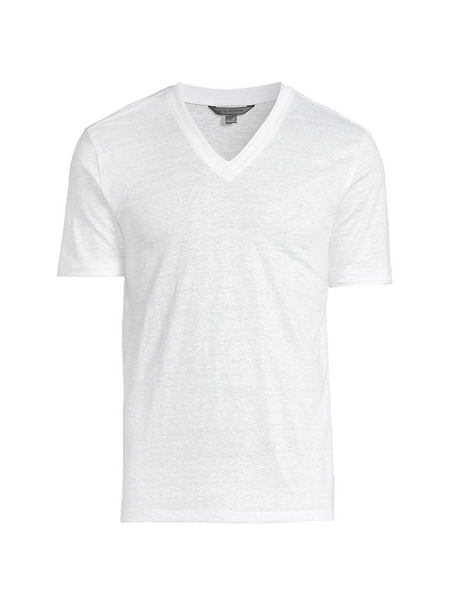 John Varvatos Mens Slim Fit Linen V-Neck T-Shirt Product Image