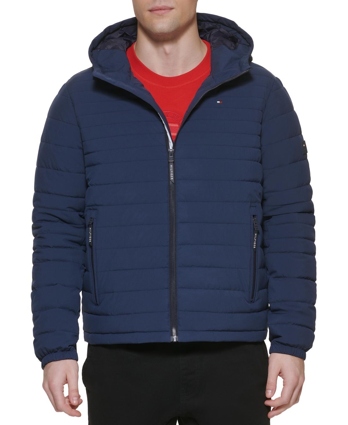 Tommy Hilfiger Mens Stretch Quilted Hooded Jacket Product Image