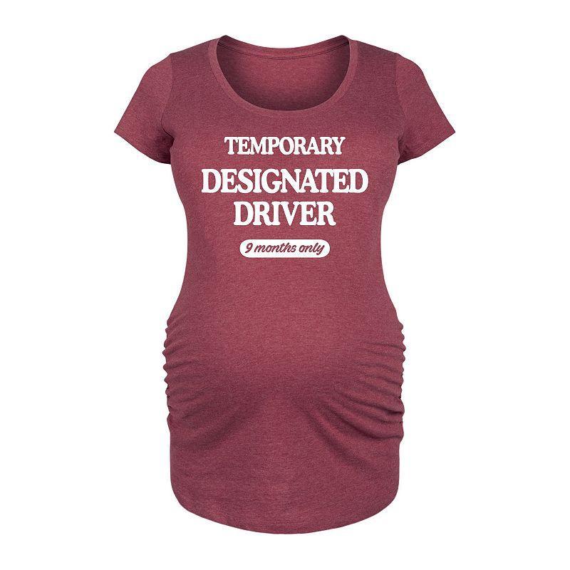 Maternity Temporary Designated Driver Graphic Tee, Womens Grey Dark Red Product Image