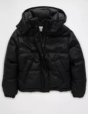 AE Vegan Leather Puffer Jacket product image