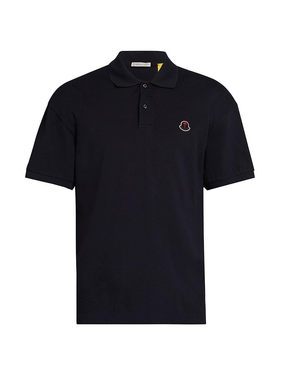 Moncler x Palm Angels Mens Embroidered Crest Logo Polo Shirt Product Image