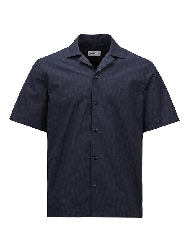 Mens Printed Monogram Poplin Short Sleeve Shirt Product Image