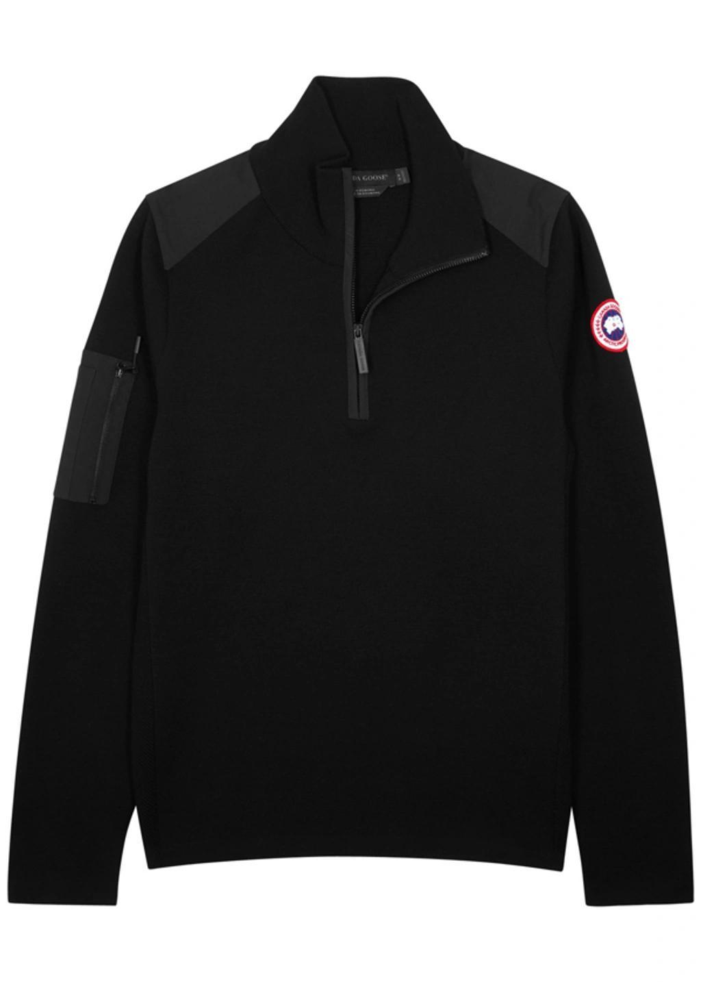 CANADA GOOSE Stormont Black Half-zip Merino Wool Jumper Product Image