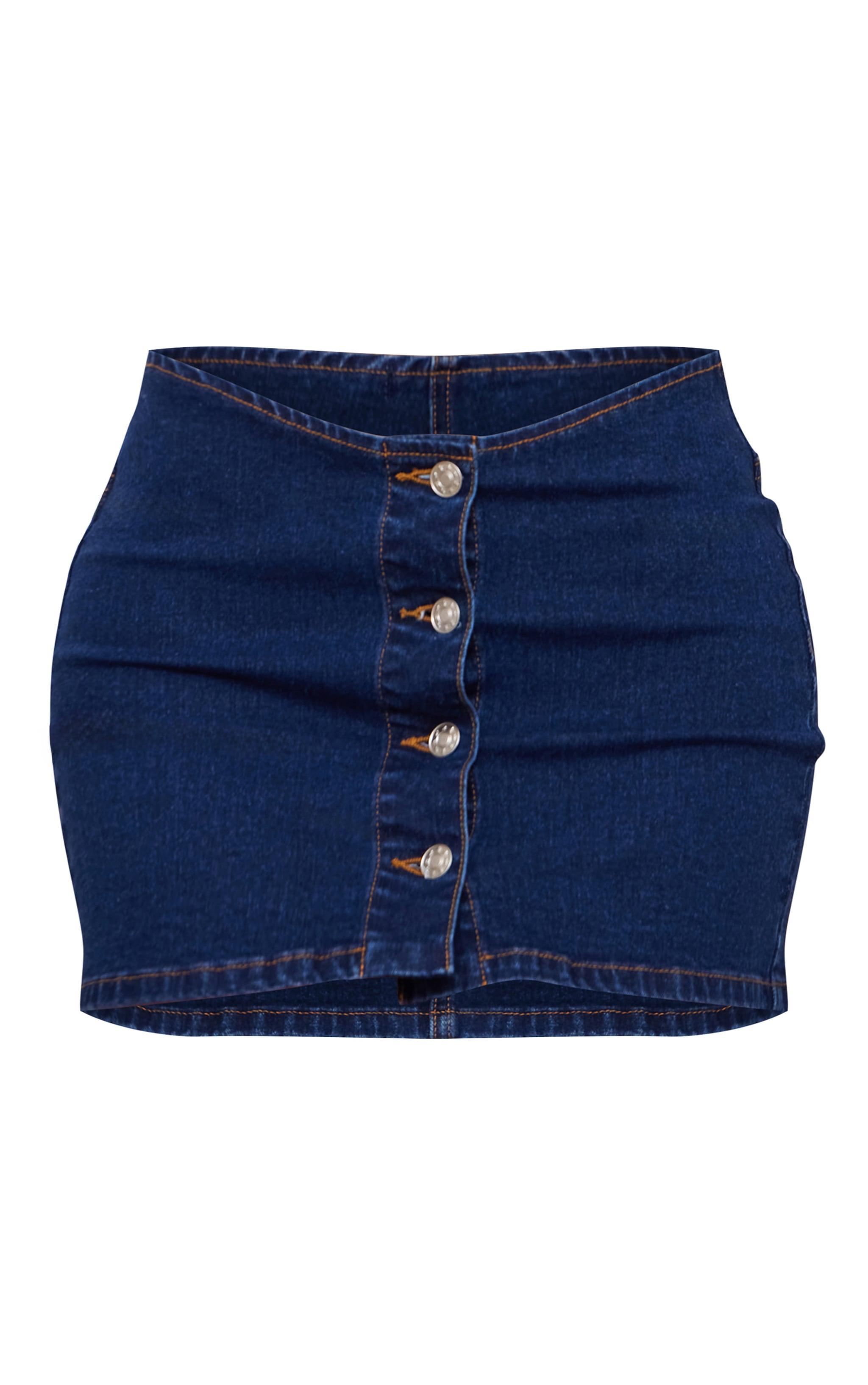 Indigo Western Style Denim Mini Skirt Product Image