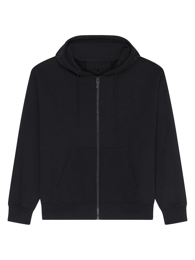 Mens Boxy Fit Hoodie In Fleece With Rhinestones Product Image