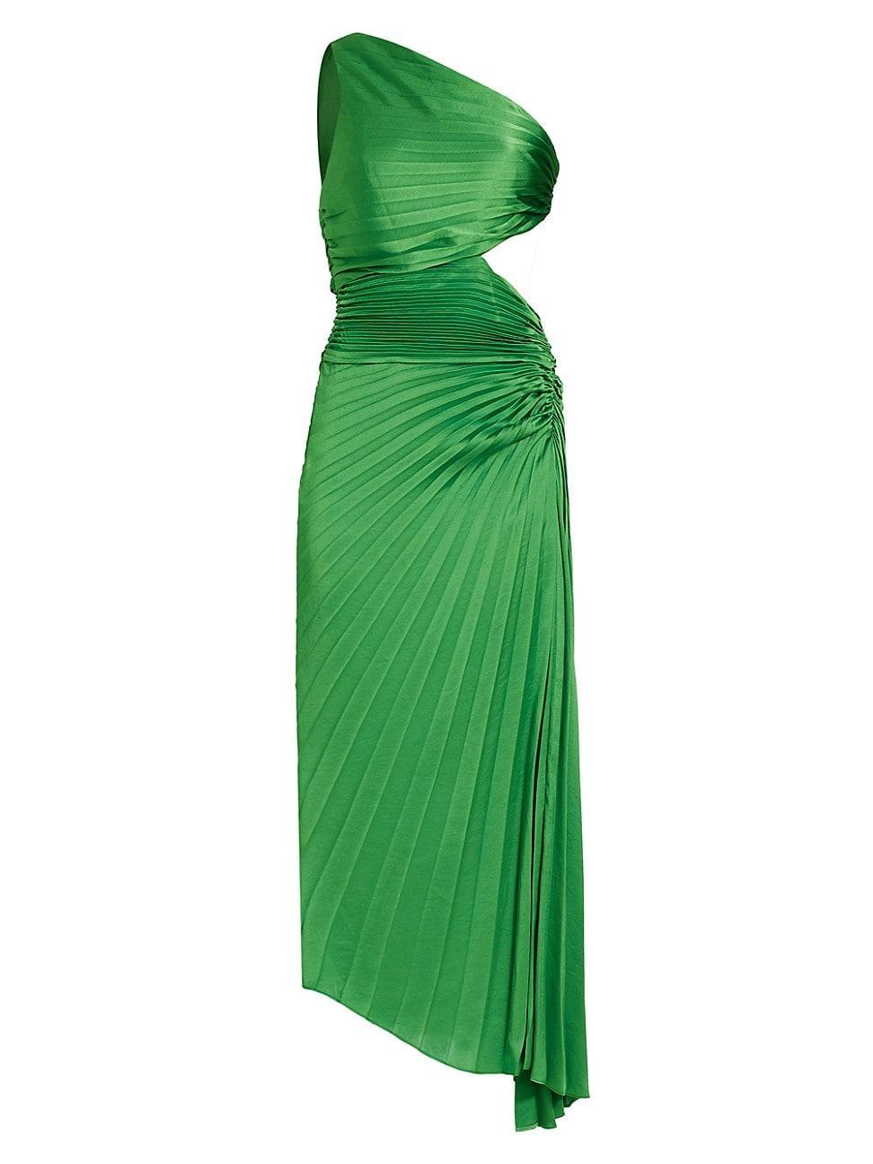 Dahlia Pleated One-Shoulder Maxi Dress Product Image