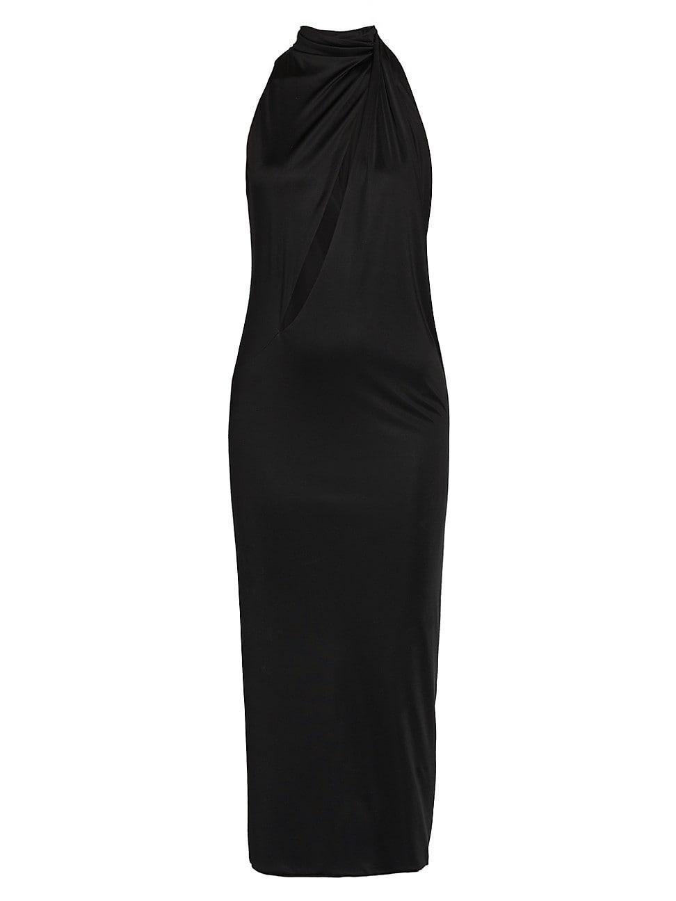 Womens Jersey Cut-Out Midi-Dress - Black - Size 12 - Black - Size 12 Product Image