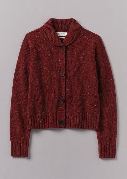 Donegal Wool Round Collar Cardigan | Russet product image