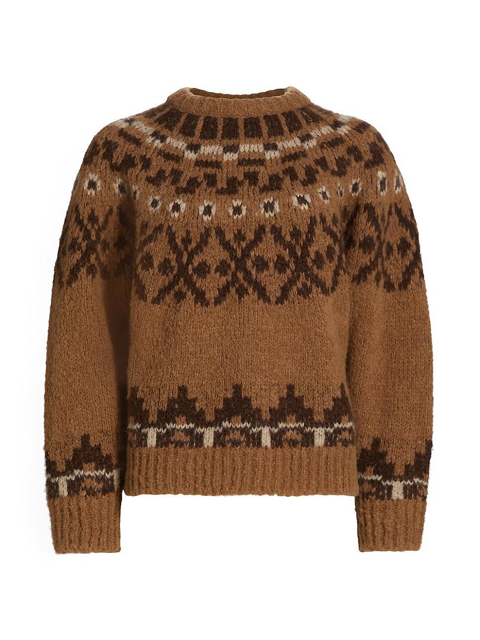 Womens Fair Isle Alpaca Sweater Product Image