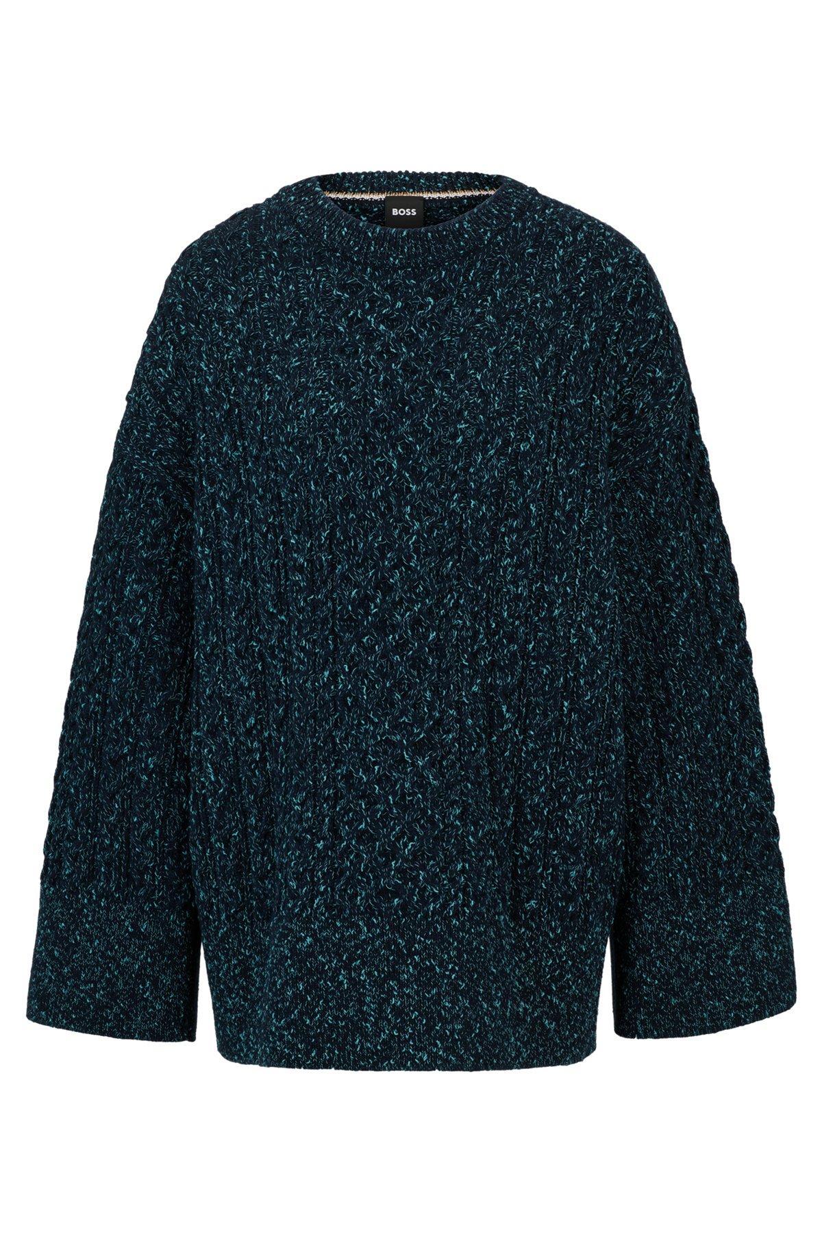 Wool-blend sweater with cable-knit structure Product Image