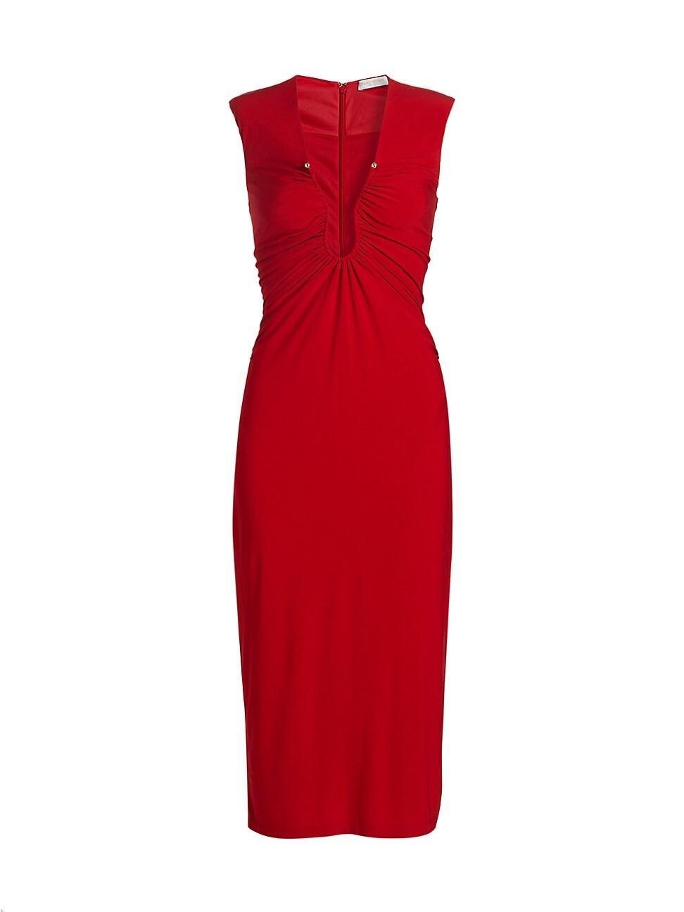 Womens Elena Ruched Jersey Midi-Dress Product Image