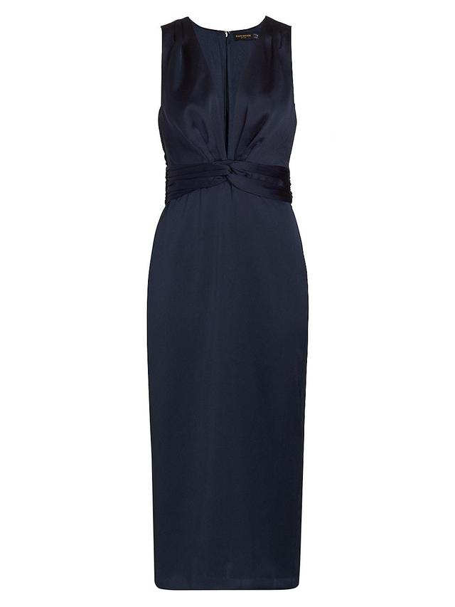 Womens Talon Satin Plunge Midi-Dress Product Image