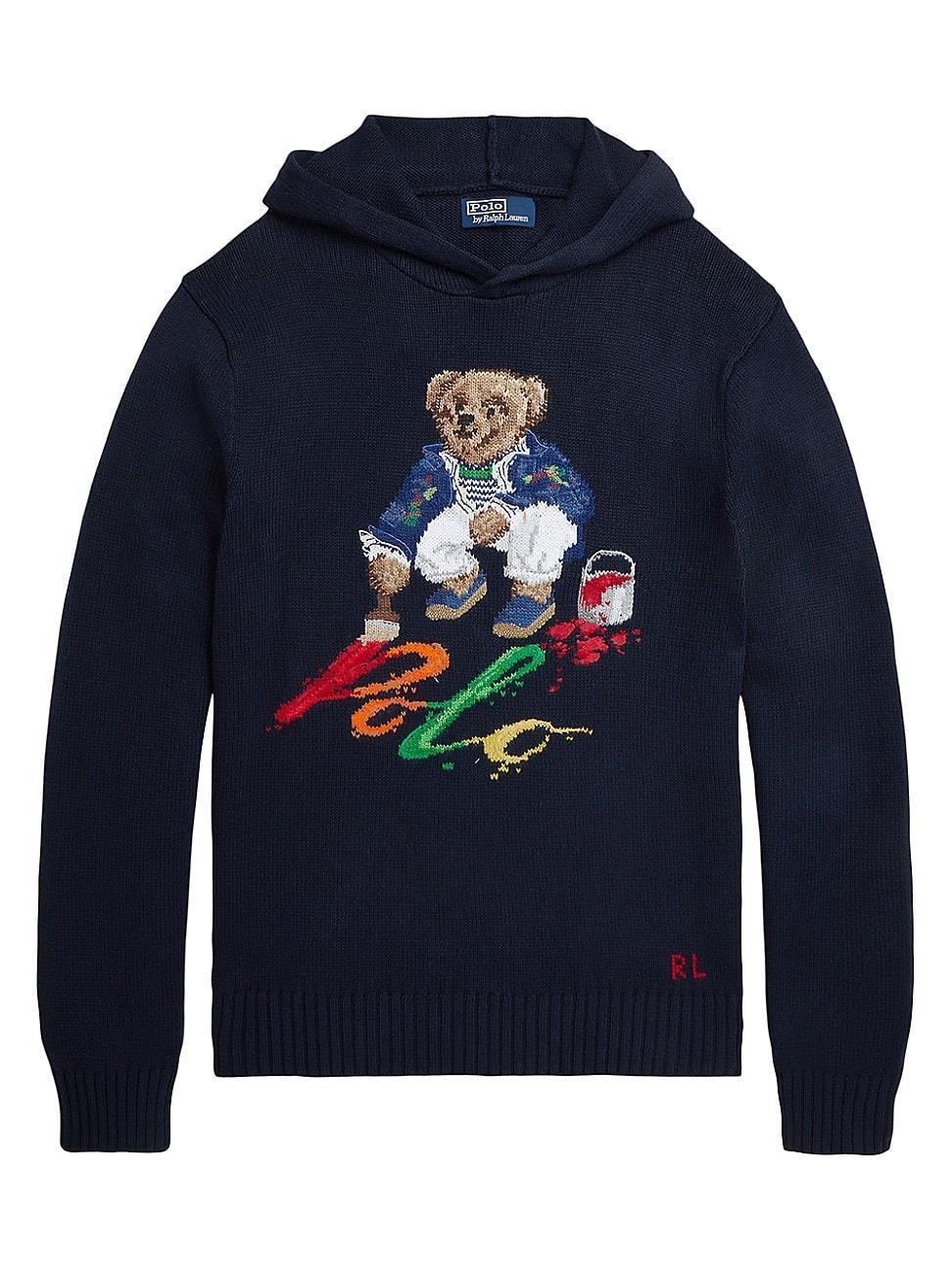 Polo Ralph Lauren Polo Bear Cotton Hooded Sweater Men's Clothing Product Image