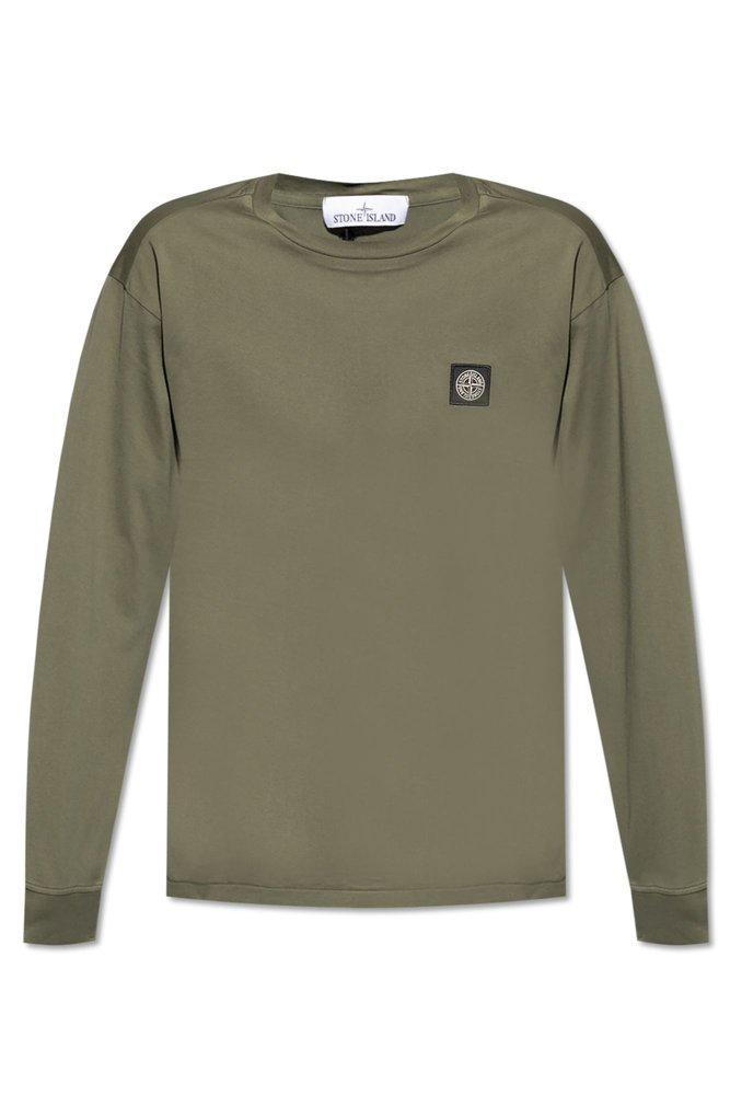 Logo Patch Crewneck Sweatshirt In Green Product Image