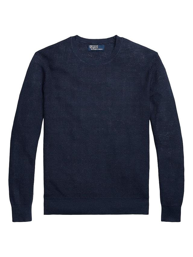 Mens Linen Crewneck Sweater Product Image