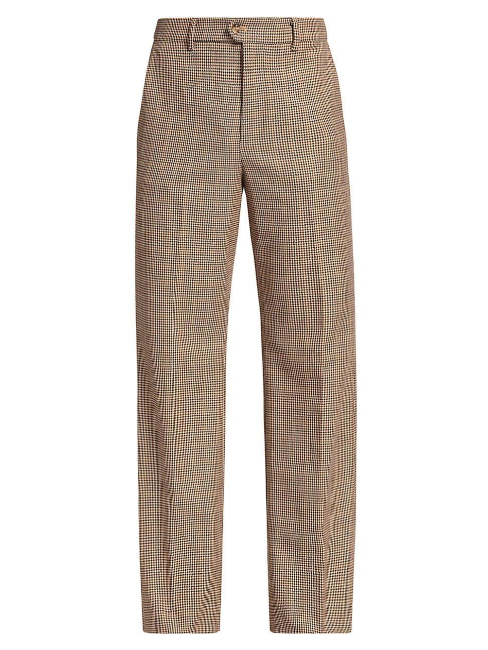 Mens Persistance of Memory Check Wool-Blend Flared Trousers Product Image