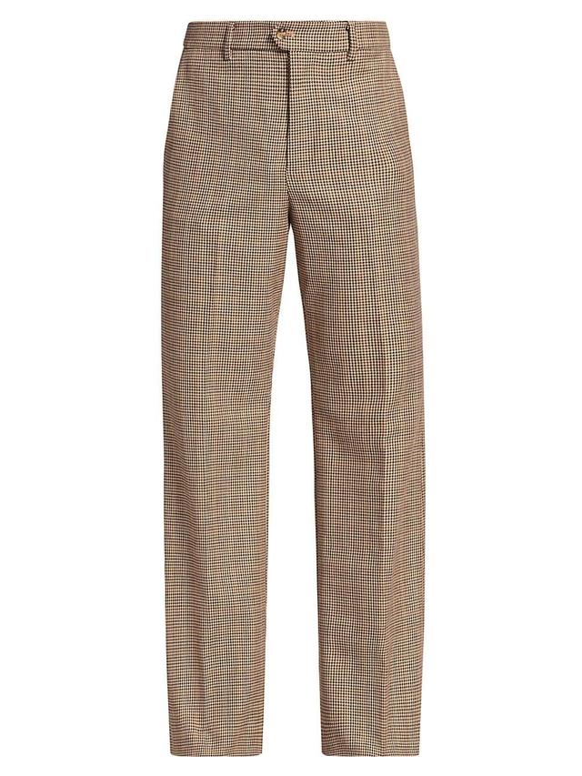 Mens Persistance of Memory Check Wool-Blend Flared Trousers Product Image