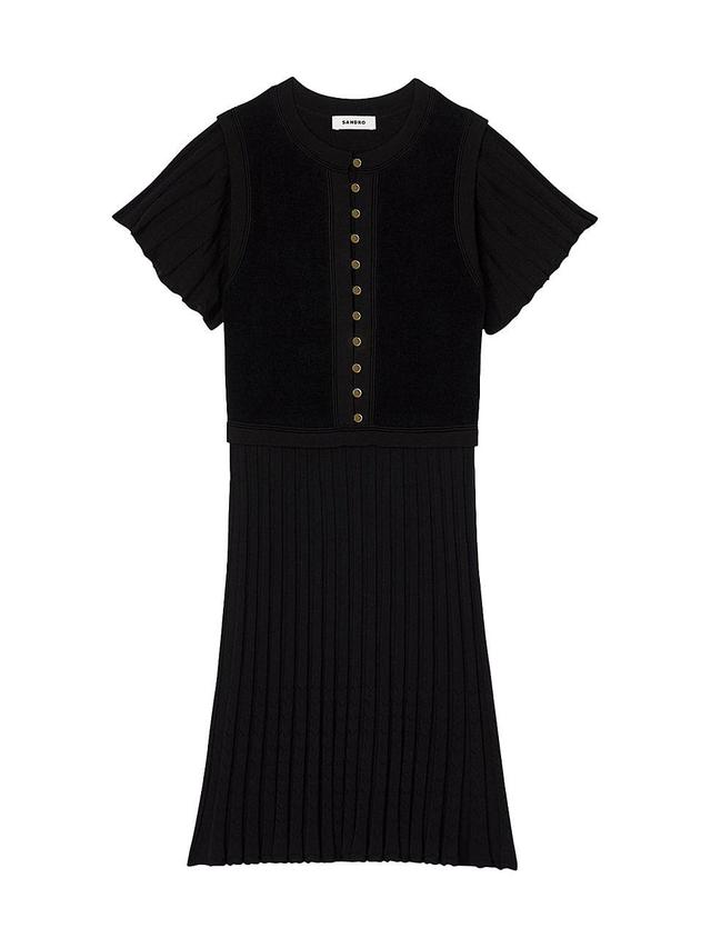 Womens Pleated Knit Dress Product Image