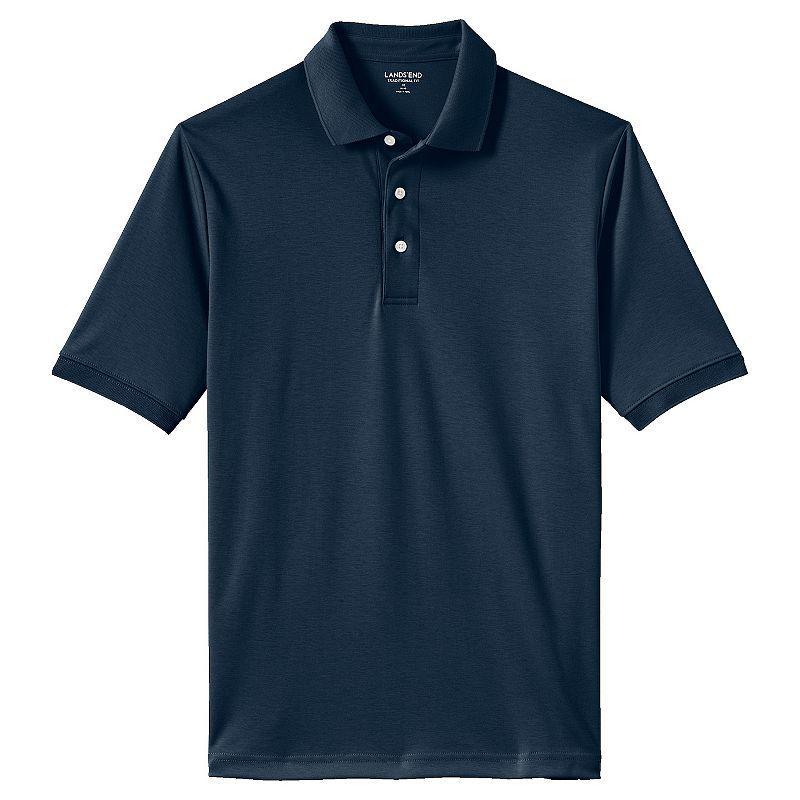 Big & Tall Lands End Super Soft Supima Polo, Mens White Product Image