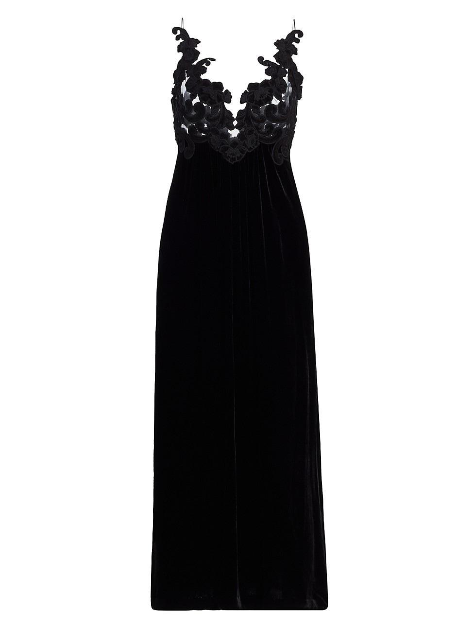 Womens Sensory Embroidered Velvet Slipdress product image