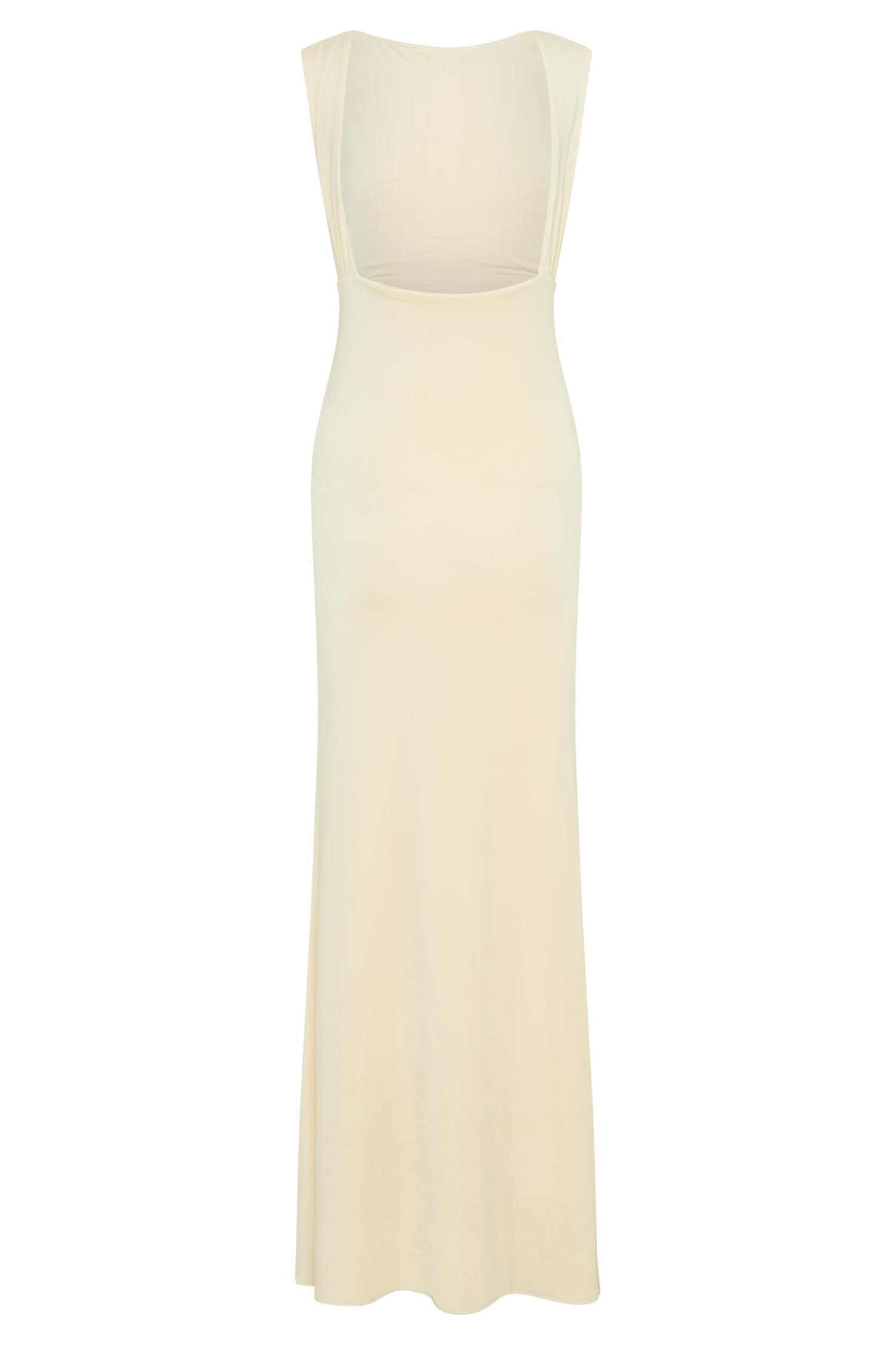 Malia Slinky Ruched Maxi Dress - Ivory Product Image