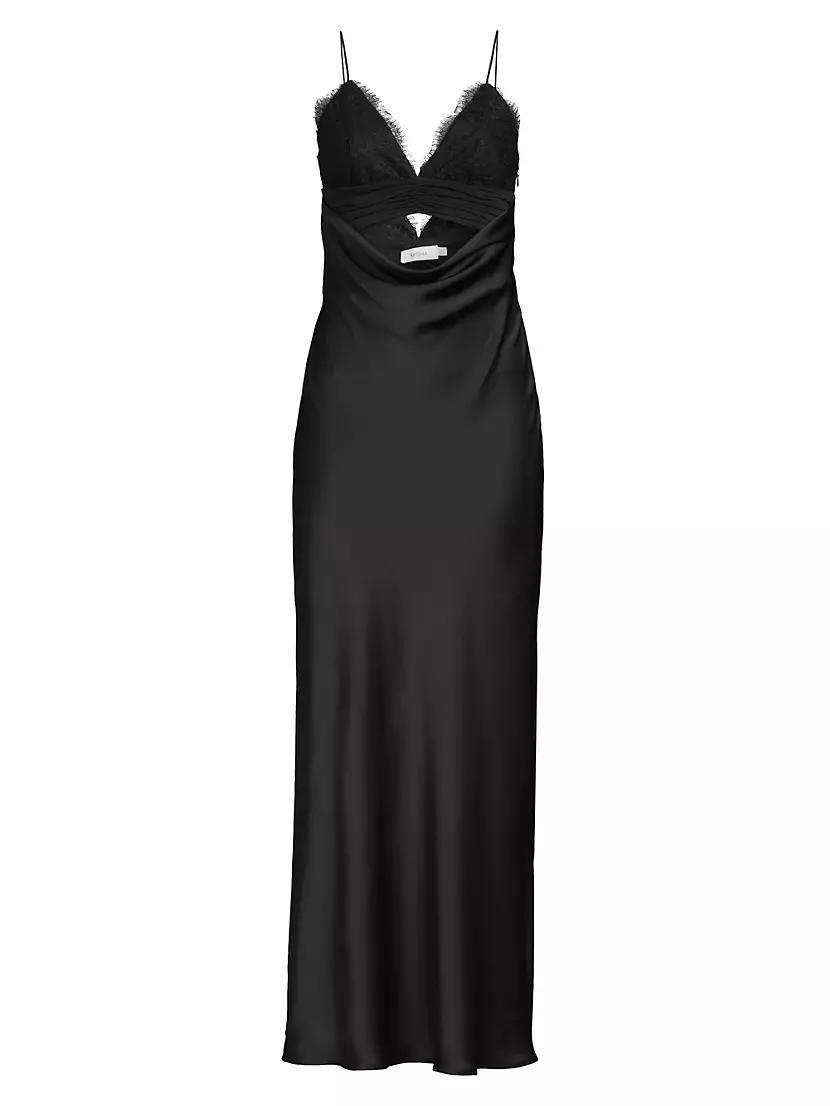 Maxxy Satin Slip Cut-Out Maxi Dress Product Image