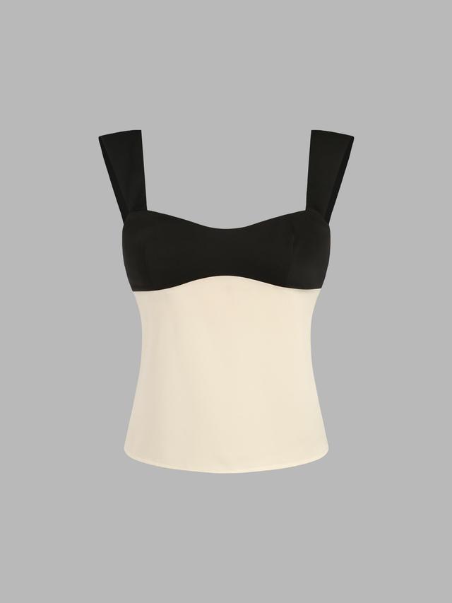 Satin Two Tone Crop Cami Top Product Image