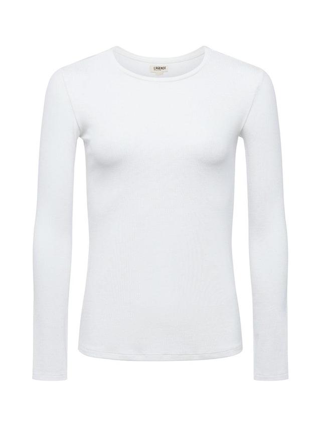 Womens Tess Rib-Knit Crewneck T-Shirt Product Image