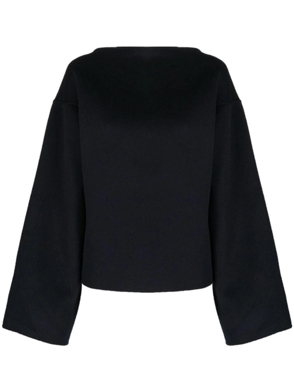 Wide-sleeve Wool Jumper In Blue Product Image