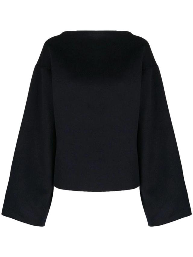 Wide-sleeve Wool Jumper In Blue Product Image