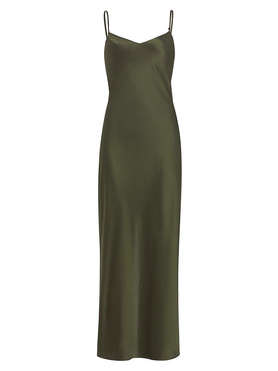 Womens Silk Fitted Maxi Dress Product Image