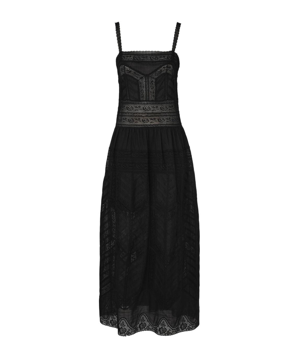 ZIMMERMANN Halliday Tiered Paneled Lace And Cotton-gauze Maxi Dress In Black Product Image