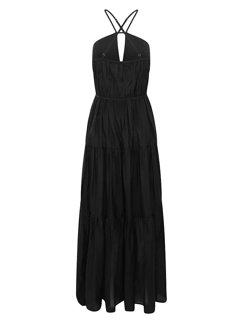 Seraphina Silk-Blend Tiered Maxi Dress Product Image