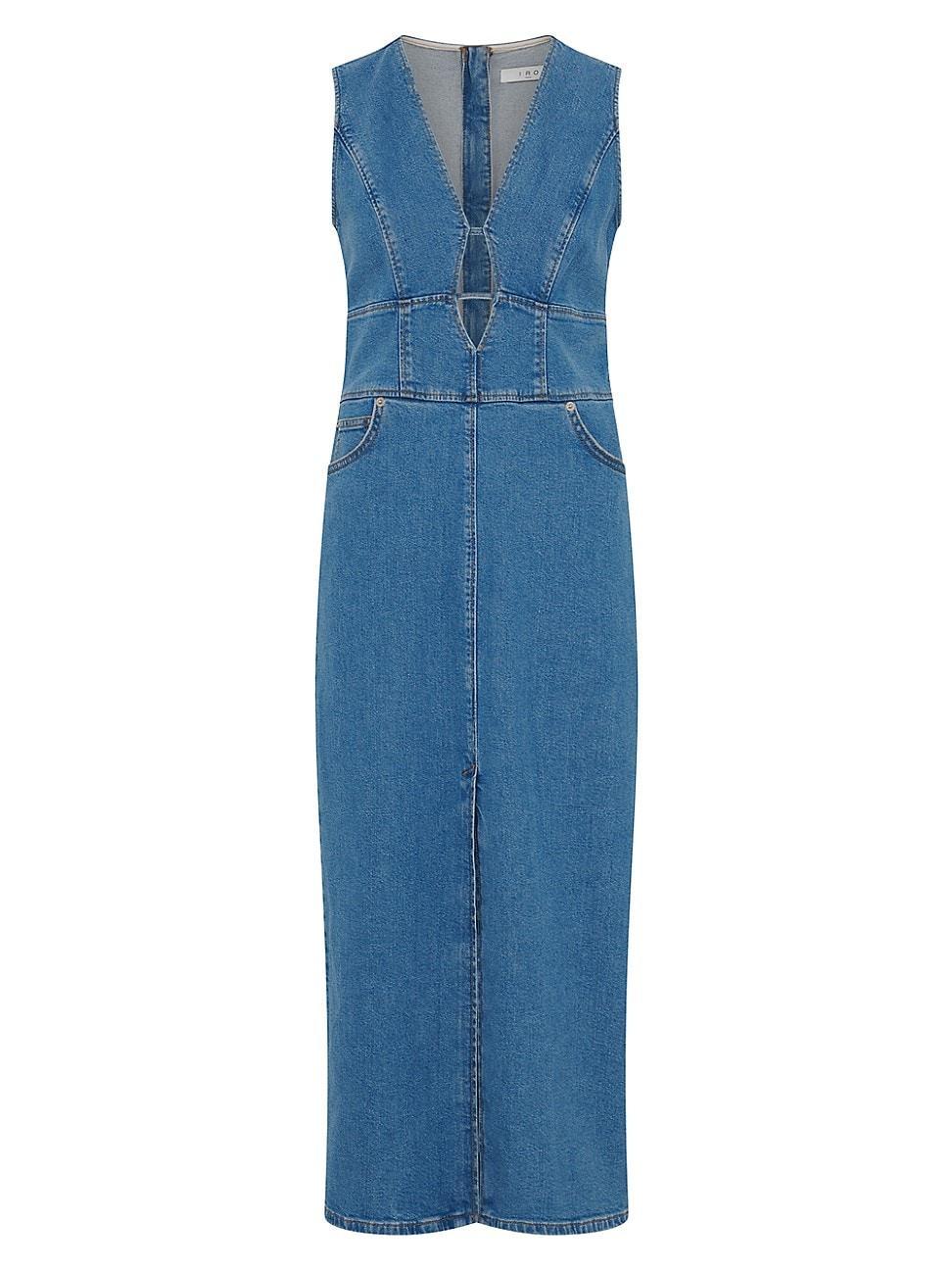 Womens Alba Long Cut Out Denim Dress Product Image