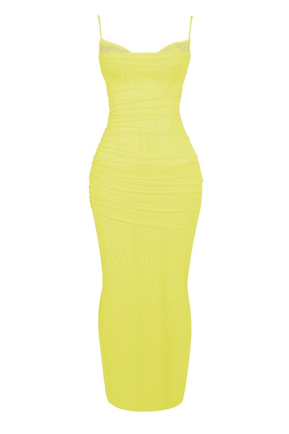 Nalini Acid Lime Corset Maxi Dress Product Image