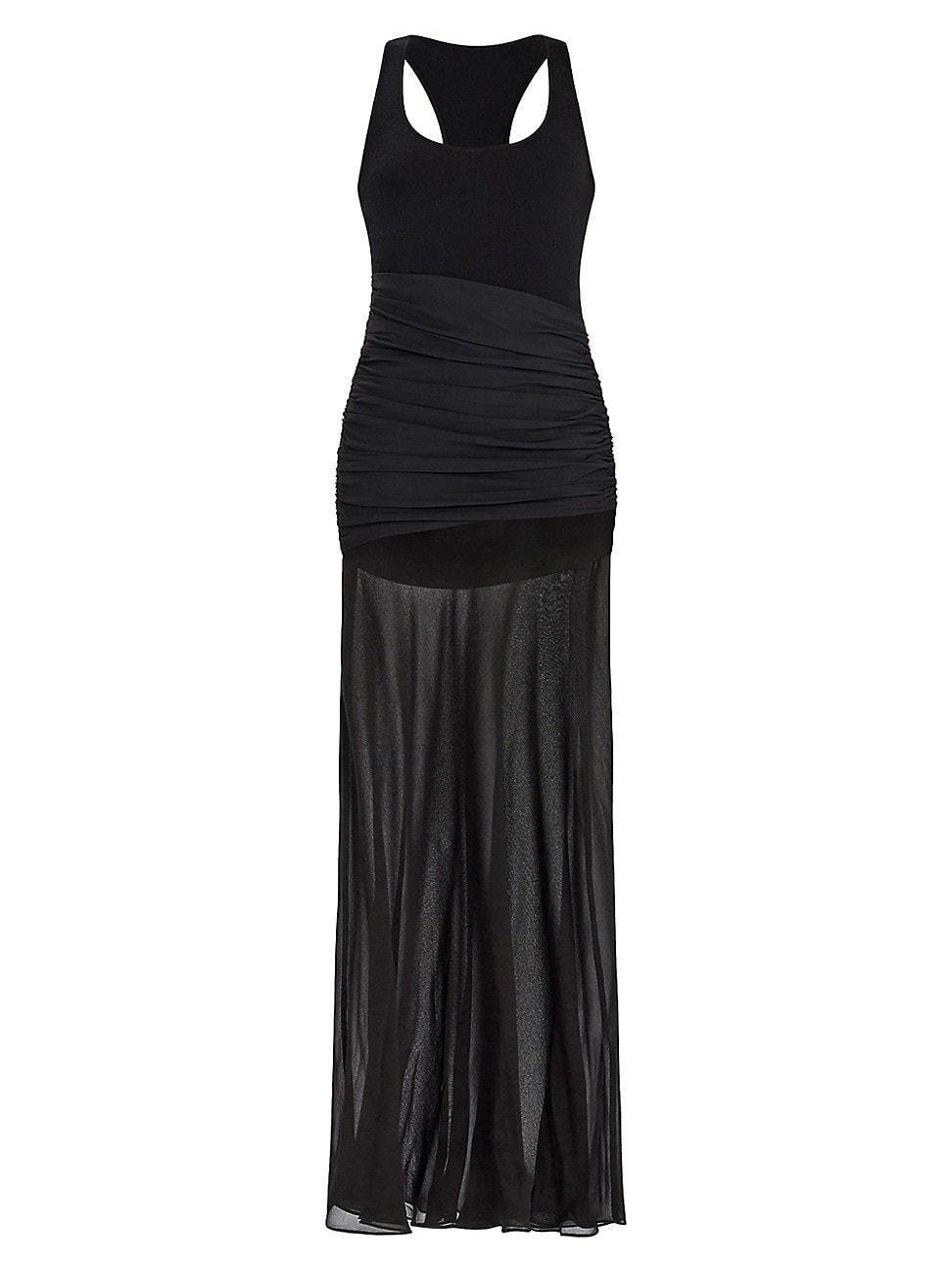 Womens Mixed Media Draped Tank Gown Product Image