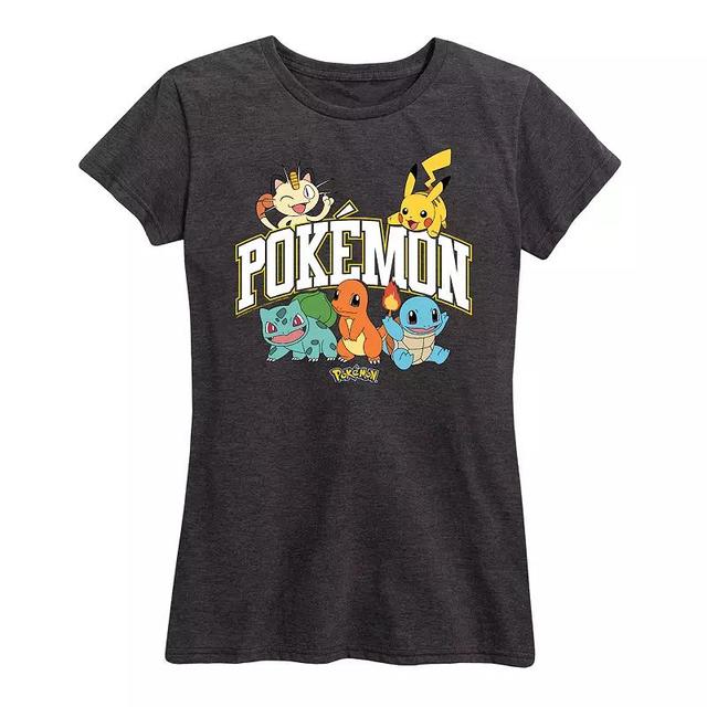 Plus Pokemon Athletic Graphic Tee, Womens Heather Grey Product Image