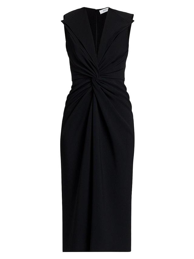 Womens Lily Twist-Front V-Neck Midi-Dress Product Image