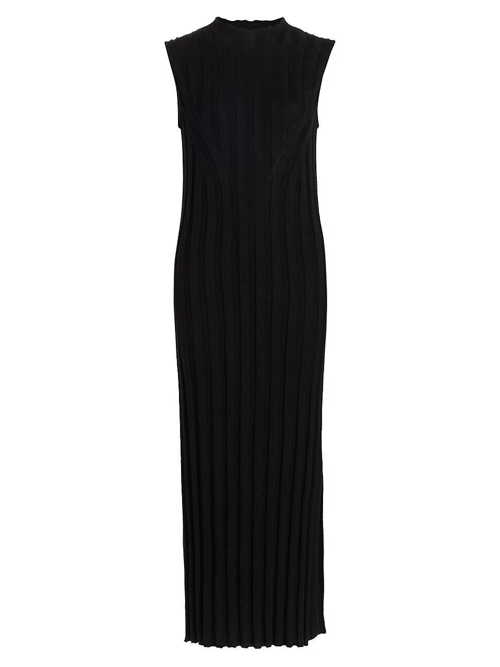 Womens Kari Rib-Knit Silk-Blend Sleeveless Midi-Dress Product Image