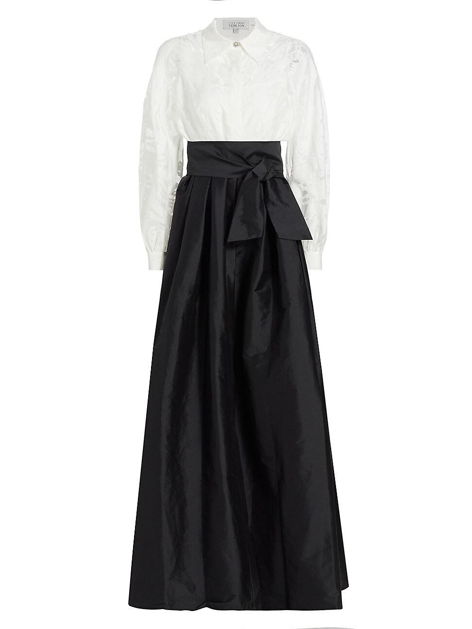 Womens Organza Burnout & Taffeta Shirt Gown Product Image