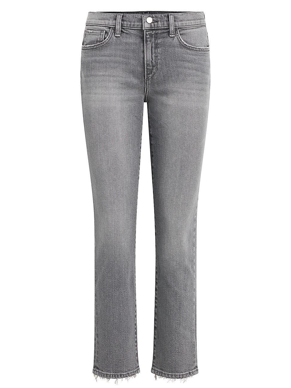 Womens Lara Straight-Leg Razor-Hem Jeans Product Image