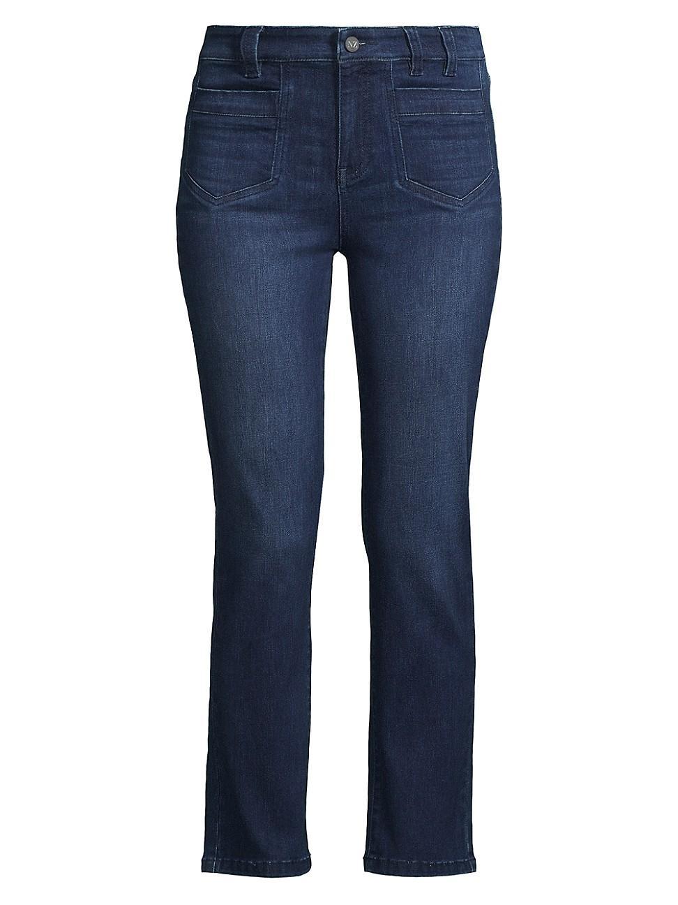 Womens Mid-Rise Straight Pocket Jeans Product Image